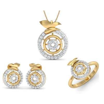 Aditri Daily Wear Diamond Pendant Set